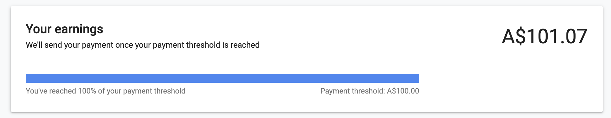 Threshold reached